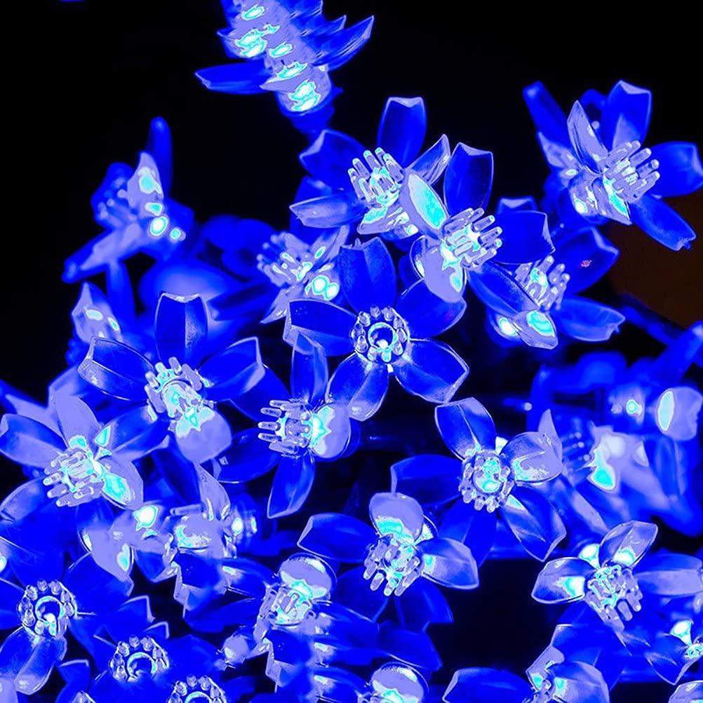 Silicone Blooming Flower Fairy String Lights 14 Flower (Blue Bulbs) - The Gears