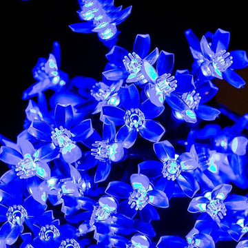 Silicone Blooming Flower Fairy String Lights 14 Flower (Blue Bulbs) - The Gears