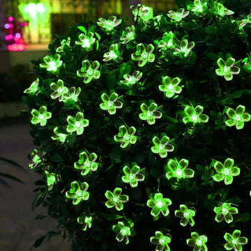 Silicone Blooming Flower Fairy String Lights 14 flowers (Green Bulbs) - The Gears