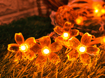 Silicone Blooming Flower Fairy String Lights (Orange Bulbs) - The Gears