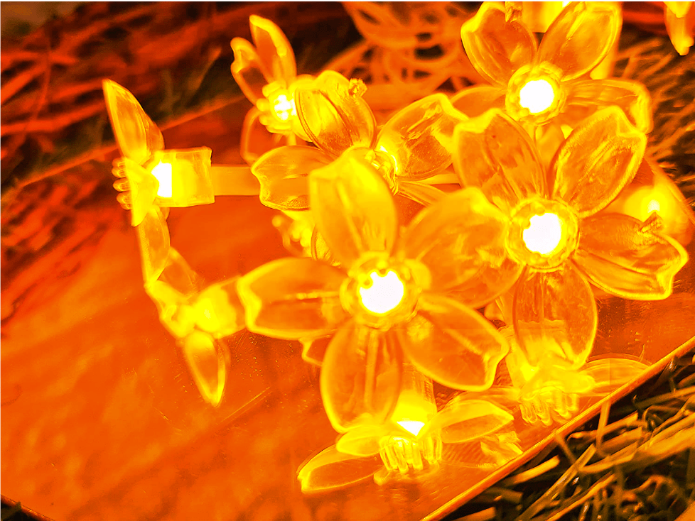 Silicone Blooming Flower Fairy String Lights (Orange Bulbs) - The Gears
