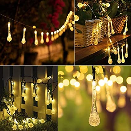 Smokeless 16 LED Gel Drop Shape Bulb Electric Corded String Lights - The Gears