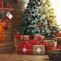 Snow Flocked Christmas Tree with Pine Cones & Red Berries (4–8ft) - The Gears
