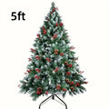 Snow Flocked Christmas Tree with Pine Cones & Red Berries (4–8ft) - The Gears
