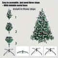 Snow Flocked Christmas Tree with Pine Cones & Red Berries (4–8ft) - The Gears
