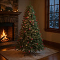 Snow Flocked Christmas Tree with Pine Cones & Red Berries (4–8ft) - The Gears