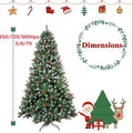 Snow Flocked Christmas Tree with Pine Cones & Red Berries (4–8ft) - The Gears