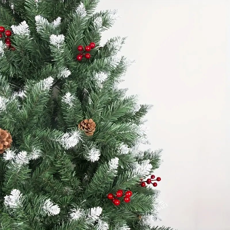 Snow Flocked Christmas Tree with Pine Cones & Red Berries (4–8ft) - The Gears