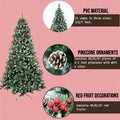 Snow Flocked Christmas Tree with Pine Cones & Red Berries (4–8ft) - The Gears