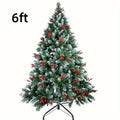 Snow Flocked Christmas Tree with Pine Cones & Red Berries (4–8ft) - The Gears