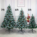Snow Flocked Christmas Tree with Pine Cones & Red Berries (4–8ft) - The Gears