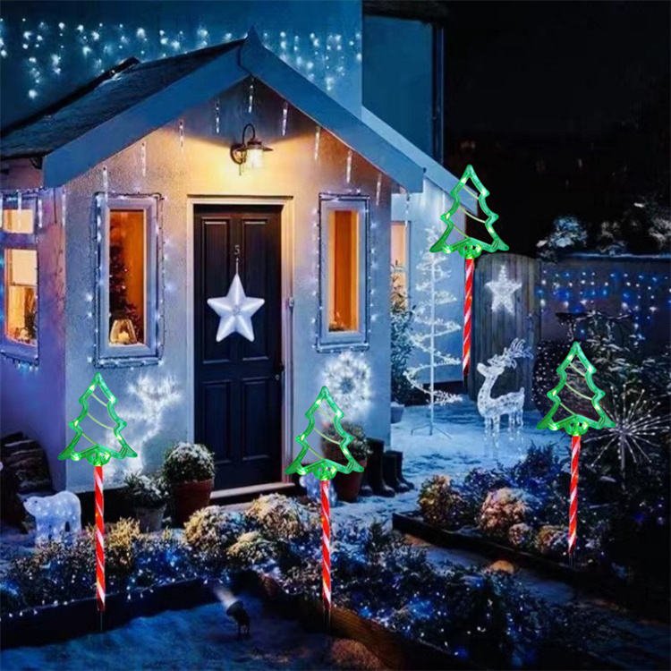 🌟 Solar LED Christmas Garden Lamps – Star, Snowflake & Tree Designs (Pack Of 5) - The Gears
