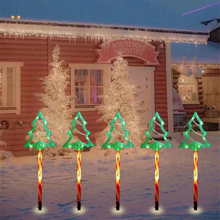 🌟 Solar LED Christmas Garden Lamps – Star, Snowflake & Tree Designs (Pack Of 5) - The Gears
