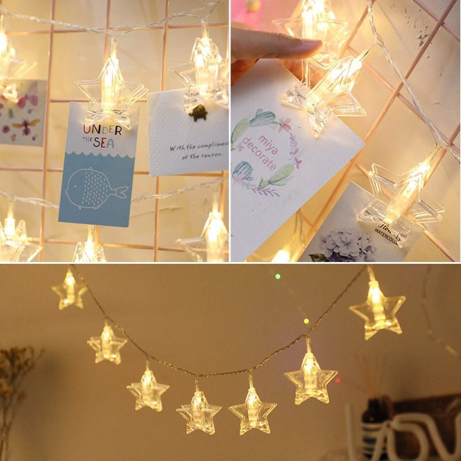 Star Photo Clip LED Lights (Warm White Bulbs) - The Gears