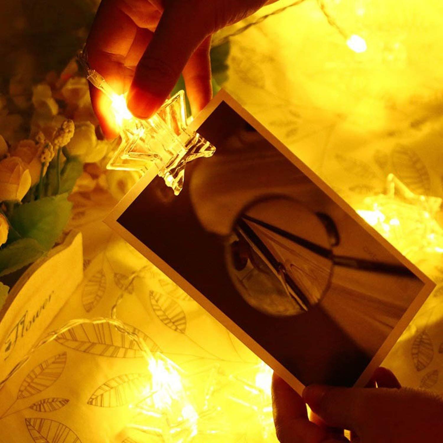 Star Photo Clip LED Lights (Warm White Bulbs) - Homely Arts