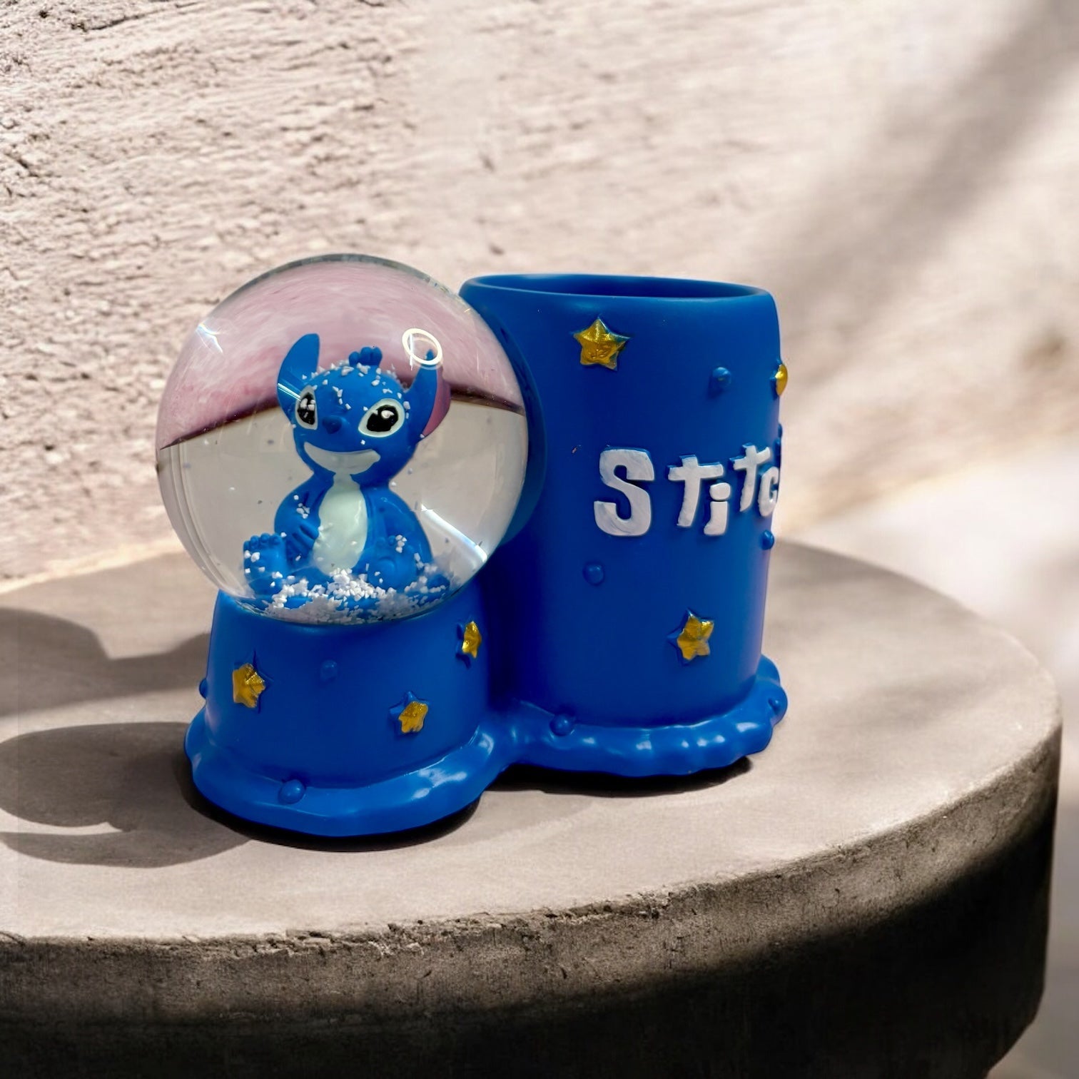 Stitch Snow Globe Pen Stand | Cute Desk Organizer & Showpiece - The Gears