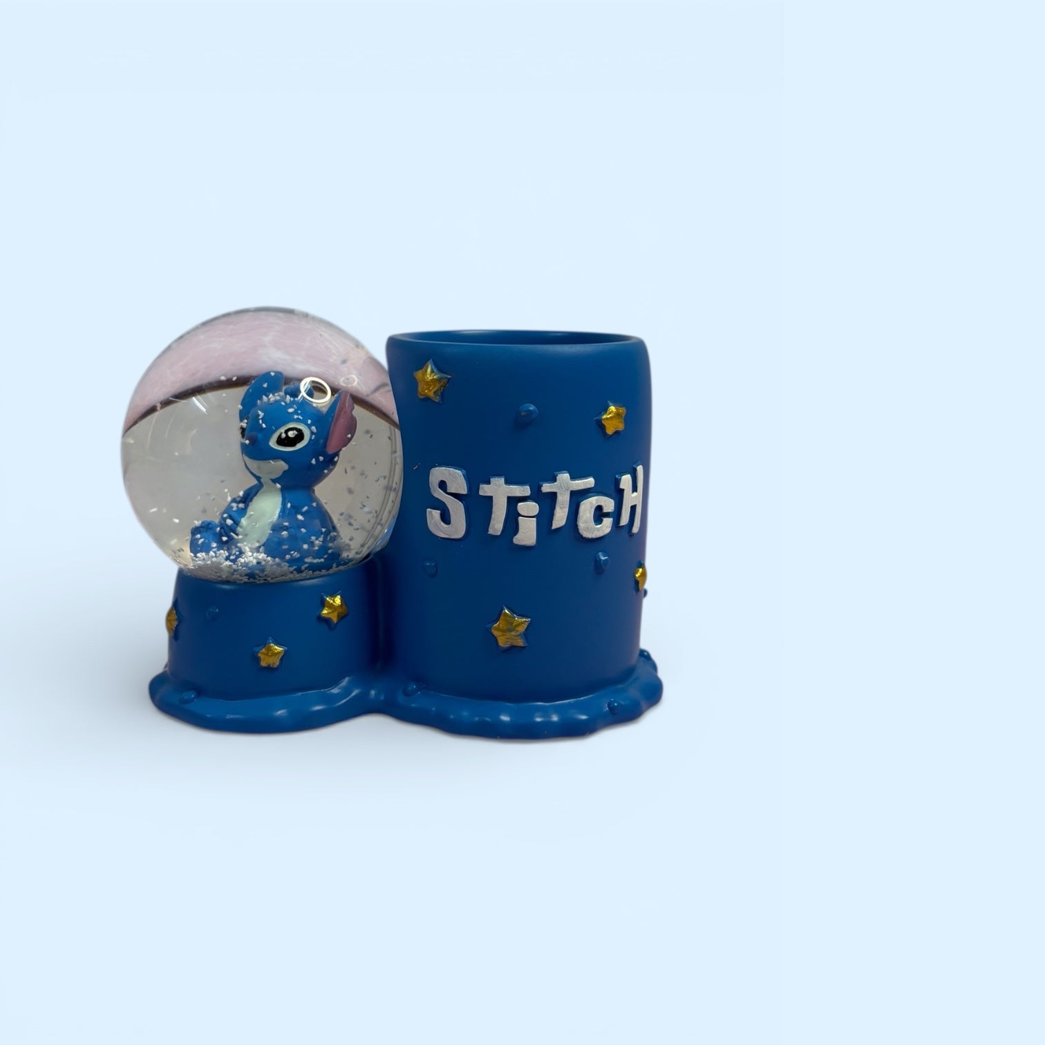 Stitch Snow Globe Pen Stand | Cute Desk Organizer & Showpiece - The Gears
