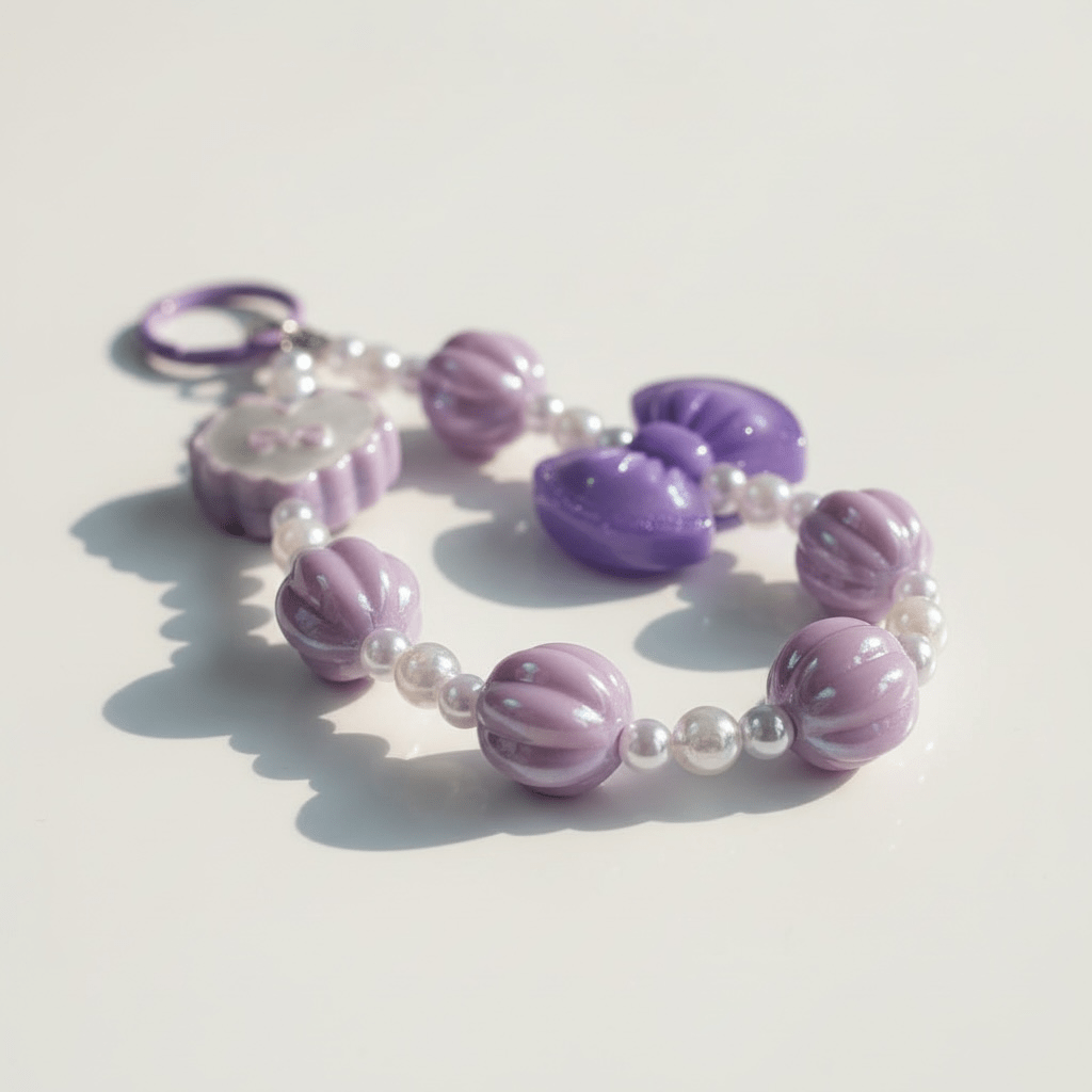 💜🎀 Super Cute Lilac Beaded Bow Mobile Charm ✨ - The Gears