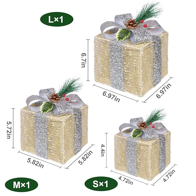 Tinsel Christmas Gift Box Set (3 Pcs) - The Gears