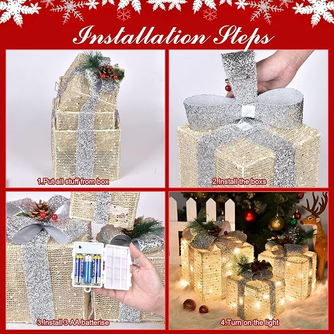 Tinsel Christmas Gift Box Set (3 Pcs) - The Gears