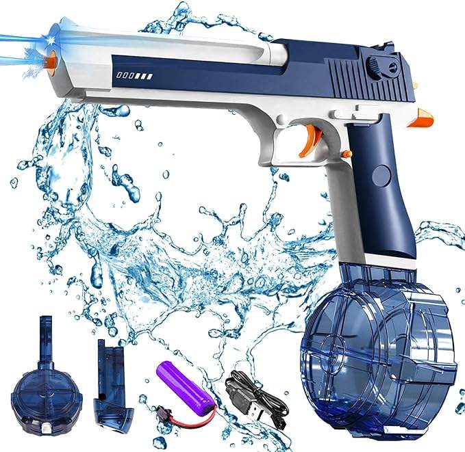 Water Battle Electric Water Gun with Water Drum | Rechargeable High - Pressure Holi Toy - The Gears