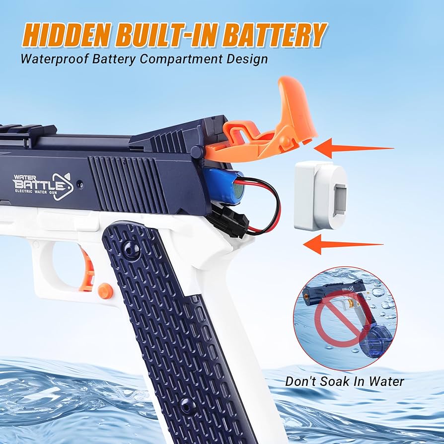 Water Battle Electric Water Gun with Water Drum | Rechargeable High - Pressure Holi Toy - The Gears