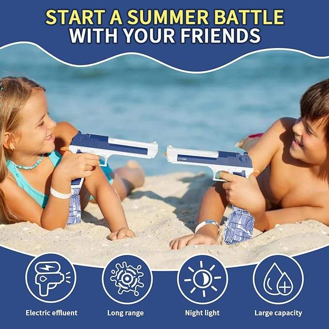 Water Battle Electric Water Gun with Water Drum | Rechargeable High - Pressure Holi Toy - The Gears