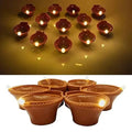 Water Sensor LED Brown Diyas Candle Eco - Friendly Diya, Battery Operated - The Gears