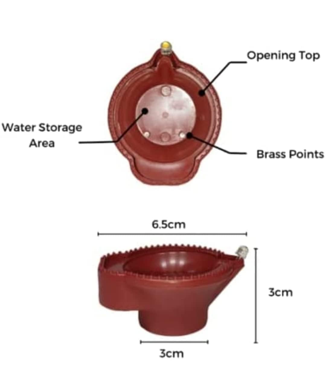 Water Sensor LED Brown Diyas Candle Eco - Friendly Diya, Battery Operated - The Gears