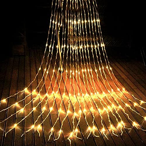 Waterfall Curtain String Lights - 180 Warm White LEDs, 8 Modes, 10x10 Feet, 3 Mtr - The Gears