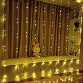 Waterfall Curtain String Lights - 180 Warm White LEDs, 8 Modes, 10x10 Feet, 3 Mtr - The Gears