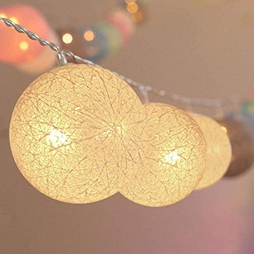 Cotton Ball String Lights Decorative Lights (Warm White Bulb) - Homely Arts