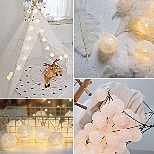 Cotton Ball String Lights Decorative Lights (Warm White Bulb) - Homely Arts