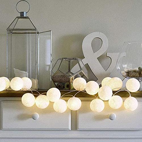 Cotton Ball String Lights Decorative Lights (Warm White Bulb) - Homely Arts