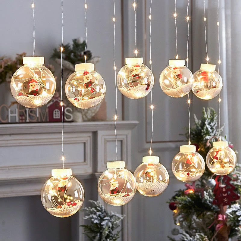 🎄 Window Curtain Christmas Wish Ball LED Lights – 9.8ft Festive Decor - The Gears