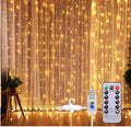 Window Curtain String Light 300 LED 8 Lighting Modes Fairy Lights Remote Control USB Powered Waterproof lights for home decoration light Diwali Valentines Bedroom Party Wedding Diwali (Warm White) - The Gears