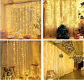 Window Curtain String Light 300 LED 8 Lighting Modes Fairy Lights Remote Control USB Powered Waterproof lights for home decoration light Diwali Valentines Bedroom Party Wedding Diwali (Warm White) - The Gears