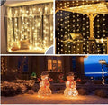 Window Curtain String Light 300 LED 8 Lighting Modes Fairy Lights Remote Control USB Powered Waterproof lights for home decoration light Diwali Valentines Bedroom Party Wedding Diwali (Warm White) - The Gears