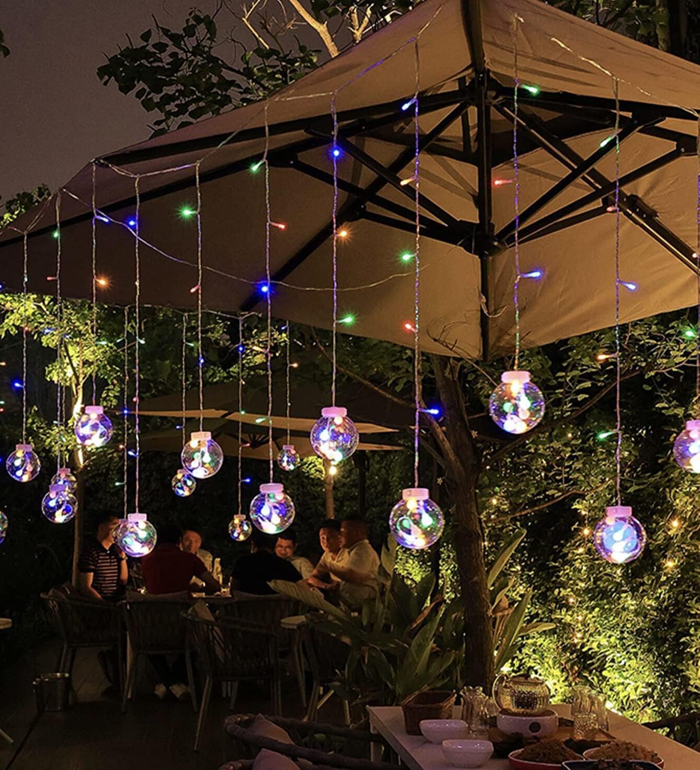 Wish Balls window Curtain String Lights with 8 Flashing Modes (12 Multicolor) - The Gears