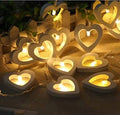Wooden Heart String Lights 10 LED Hearts - The Gears
