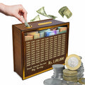 Wooden Money Box with Savings Tracker – ₹1 Lakh Goal Piggy Bank | 100000 Savings Gullak for Kids & Adults - The Gears