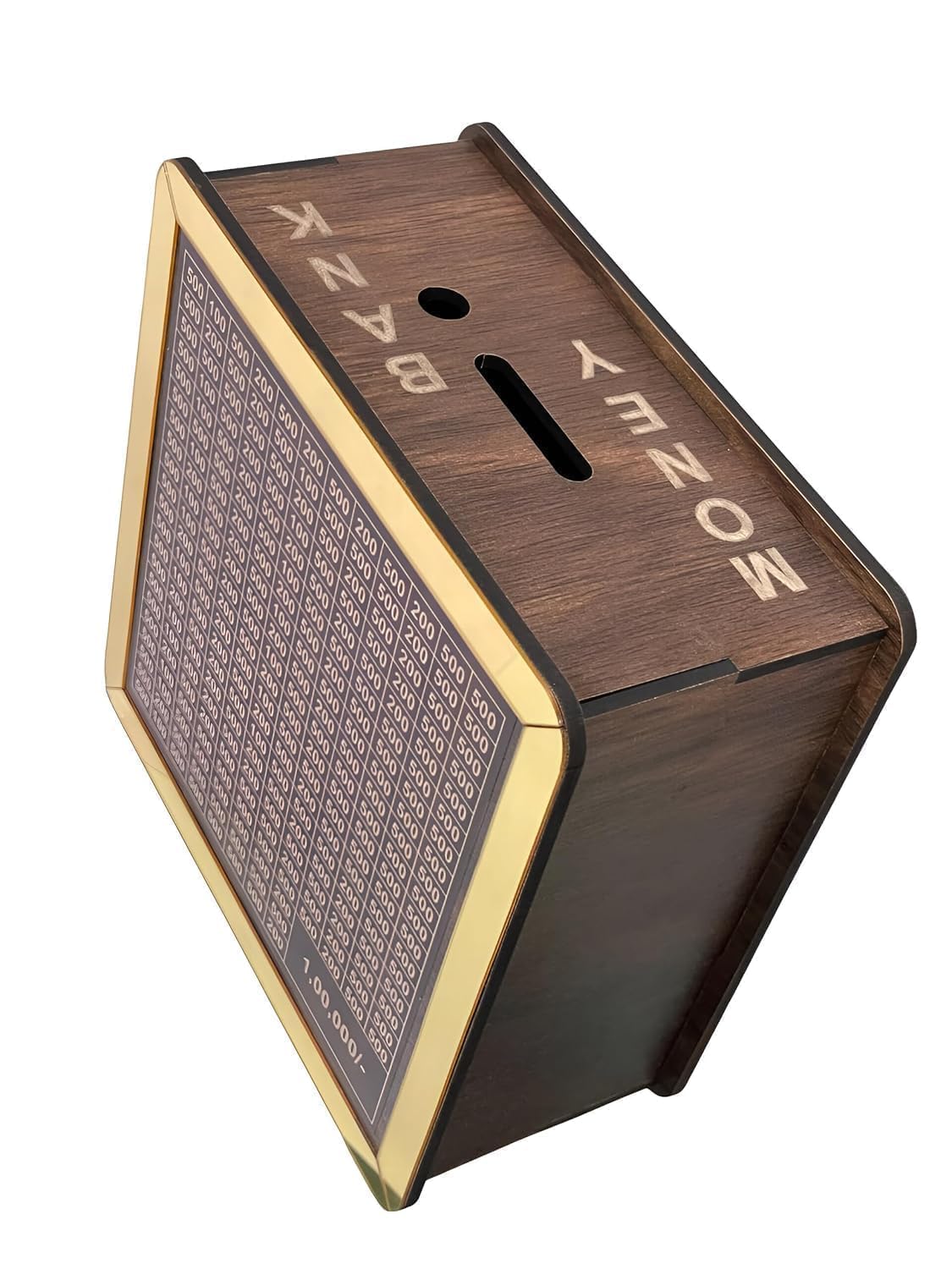 Wooden Money Box with Savings Tracker – ₹1 Lakh Goal Piggy Bank | 100000 Savings Gullak for Kids & Adults - The Gears